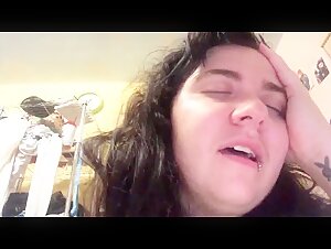 Very very hairy woman masturbates