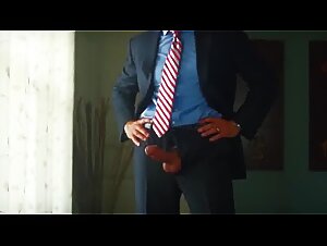 Amateur Big-Cock Daddy Suits Up for Solo Action