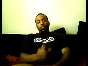Black Guy Strokes & Cums on Cam